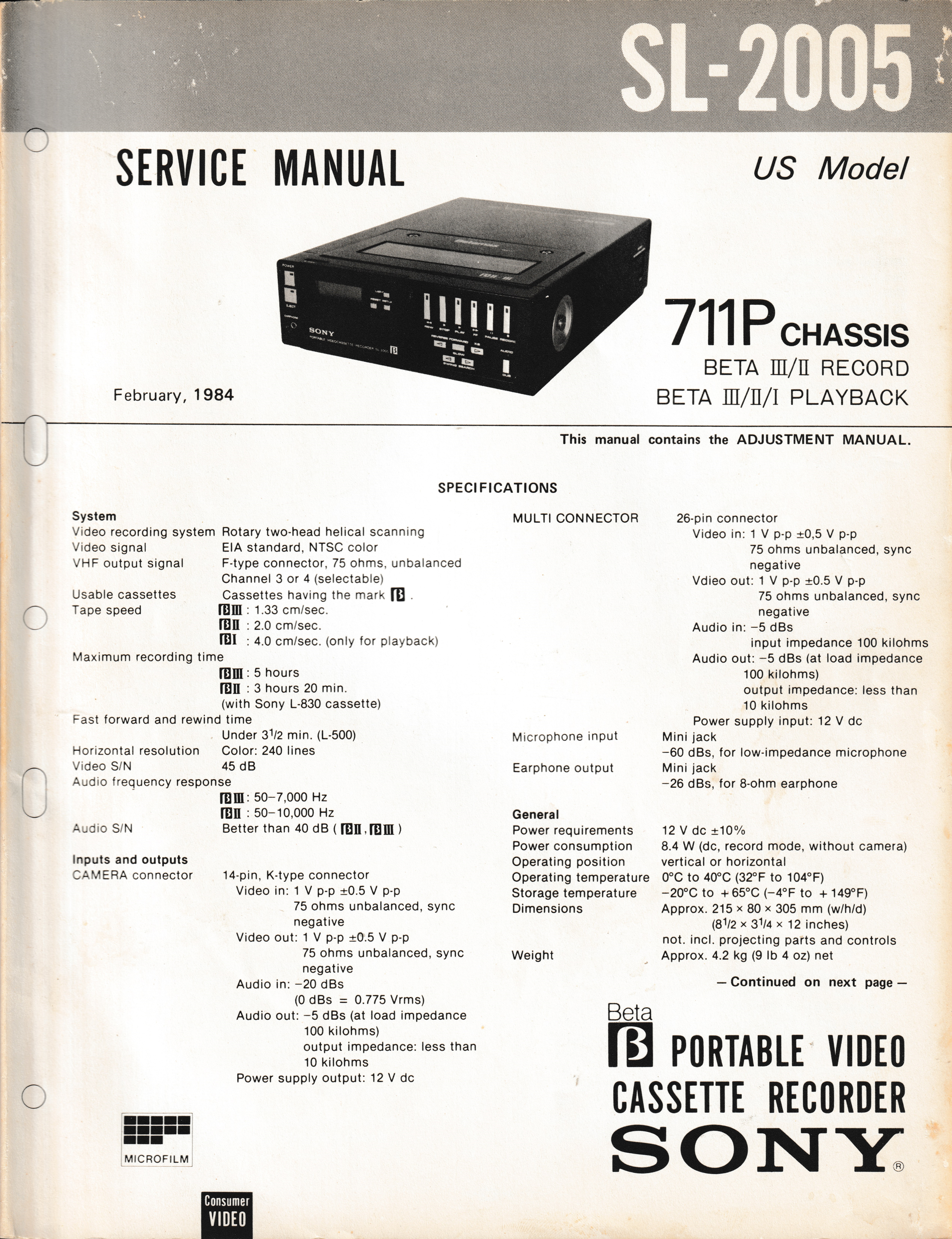 Sony SL-F11 Betamax